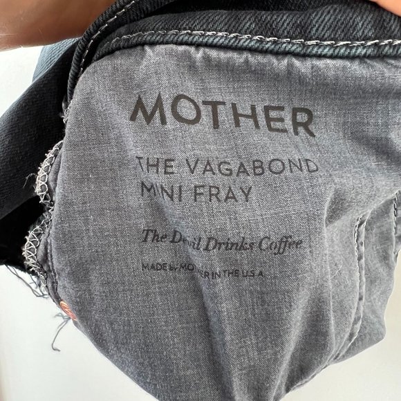 MOTHER black the vagabond mini fray denim skirt - Picture 6 of 6